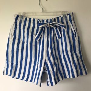 J. Crew Striped Paper bag Shorts